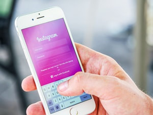 smart phone showing Instagram